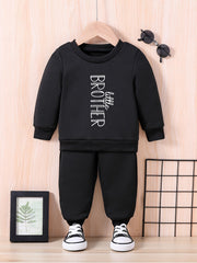 Baby LITTLE BROTHER Sweatshirt Top Trouser Set 2pcs Outfit
