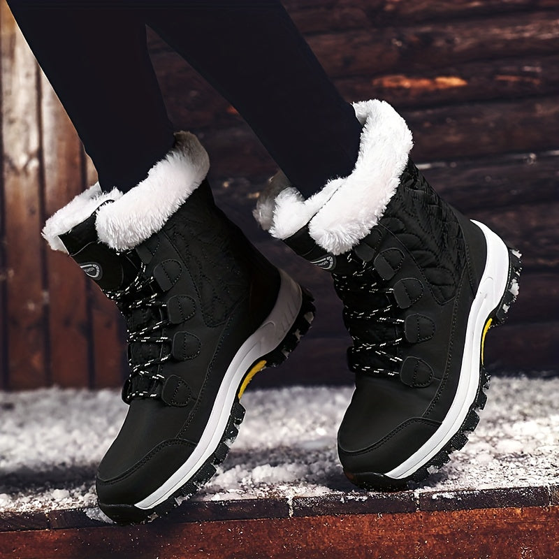 Women's Outdoor Snow Boots Warm Lace Up Platform Boots