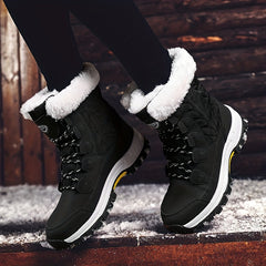 Women's Outdoor Snow Boots Warm Lace Up Platform Boots