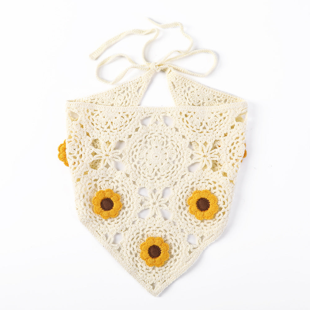 Boho Knitted Triangle Bandana Hair Scarf Hairband for Women Girls