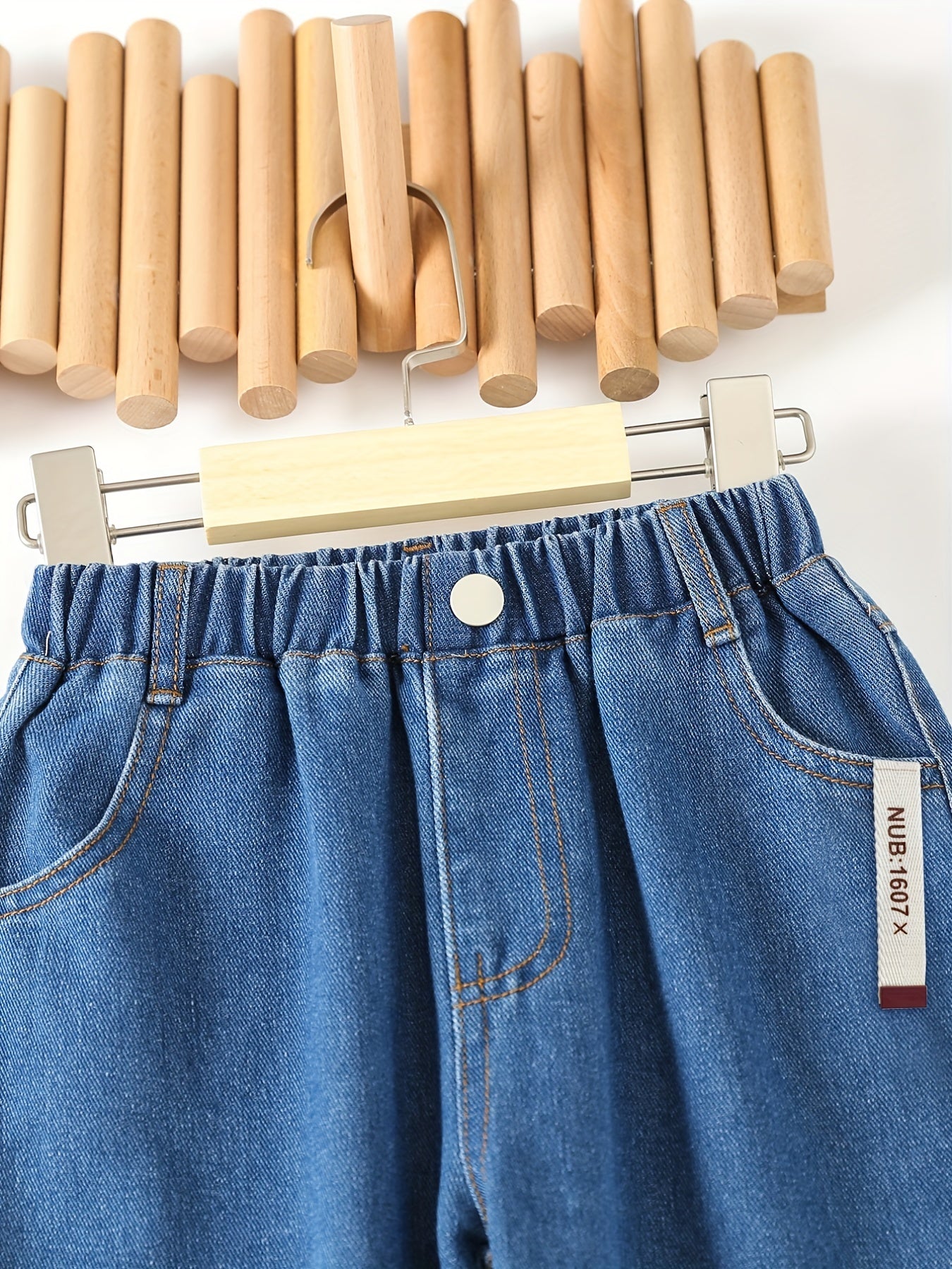 Girls' Wide Leg Denim Pants Casual Elastic Waist Kids Jeans