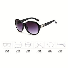 Cat Eye Sunglasses Round Frame Vintage Gradient Lens UV400