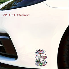 Vibrant Lotus Vinyl 2D Flat Sticker Waterproof Scratch Resistant