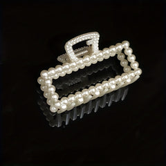 2pcs Faux Pearl Hair Claw Clip Nonslip Ponytail Holder Women Girls Hair Clip