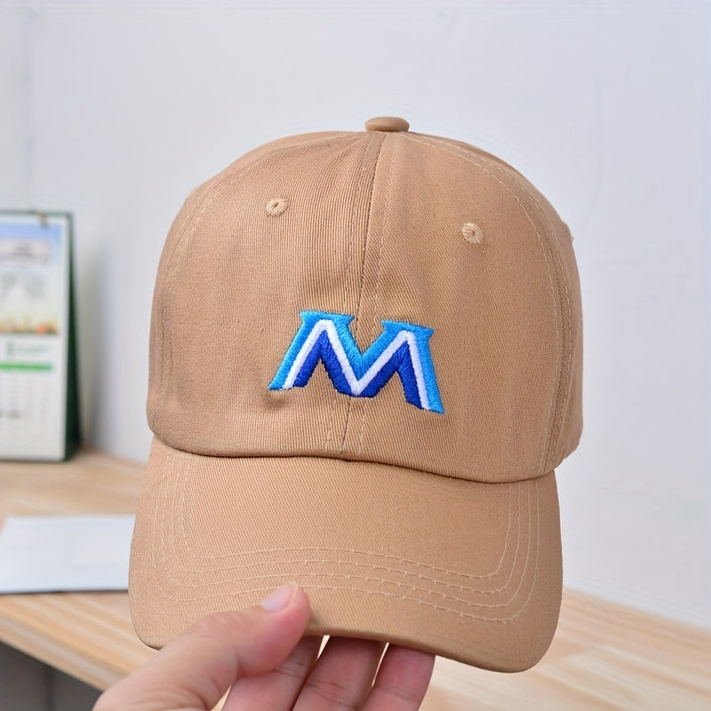 M Embroidery Baseball Cap Solid Casual Dad Hats Unisex