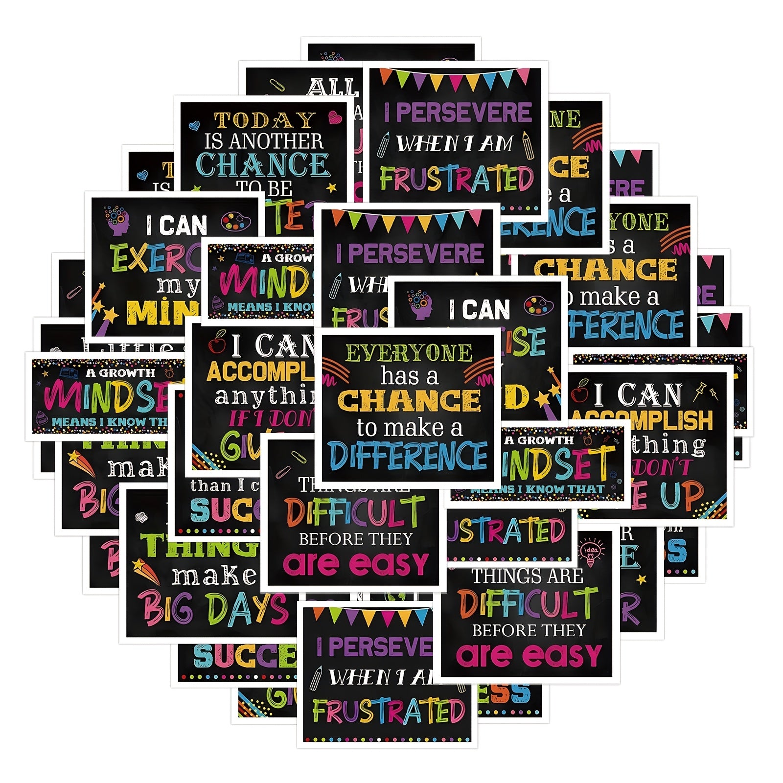 10pcs Inspirational Quotes Stickers for Laptop Skateboard Phone Case Guitar