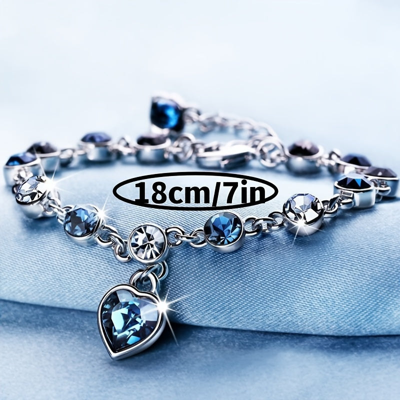 Braided Leaf Charm Crystal Wedding Bracelet for Women