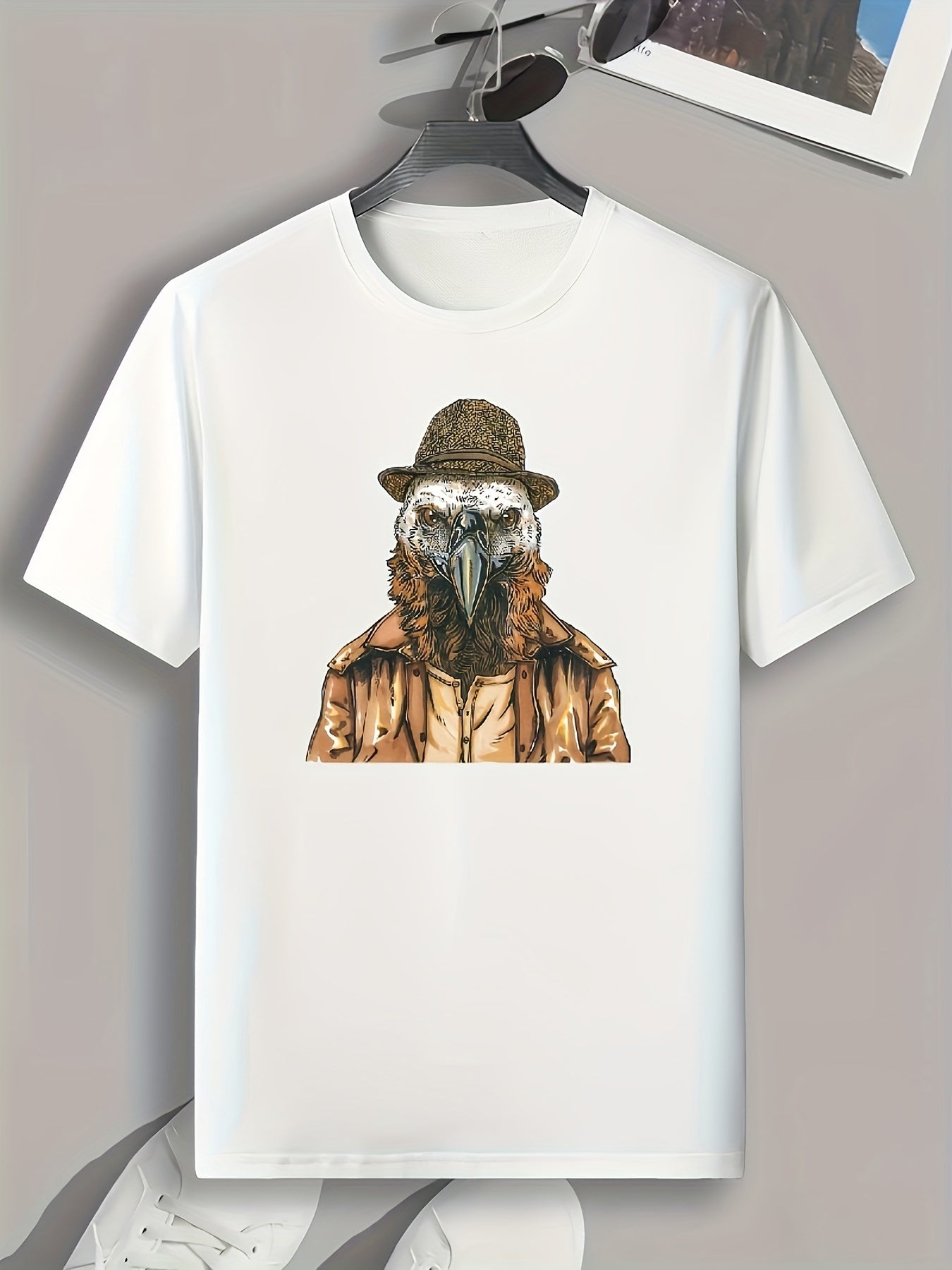 Eagle Print Men's Graphic T shirt for Summer
