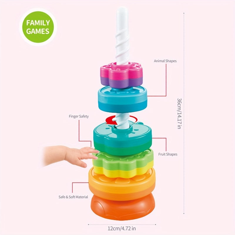 Educational Rainbow Stack Toy Set for Toddlers