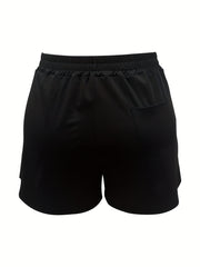 Solid High Rise Sports Shorts