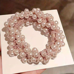 2pcs Pearl Decor Scrunchie Elastic Hair Tie
