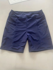  High Rise Skinny Swim Shorts With Two Pockets