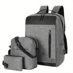 3pcs Large Capacity Backpack Crossbody Bag Clutch Purse Set