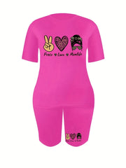  Heart & Figure Print 2 Piece Set