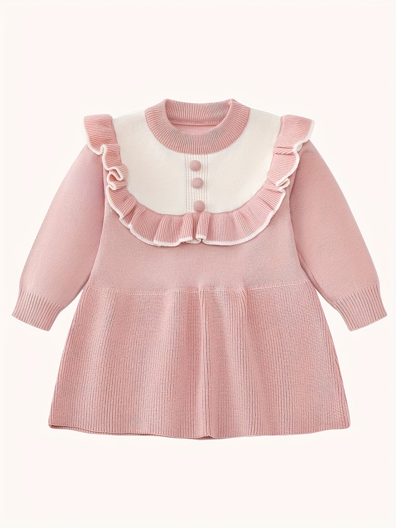 Ruched Trim Flower Pattern Dress for Toddler Girls