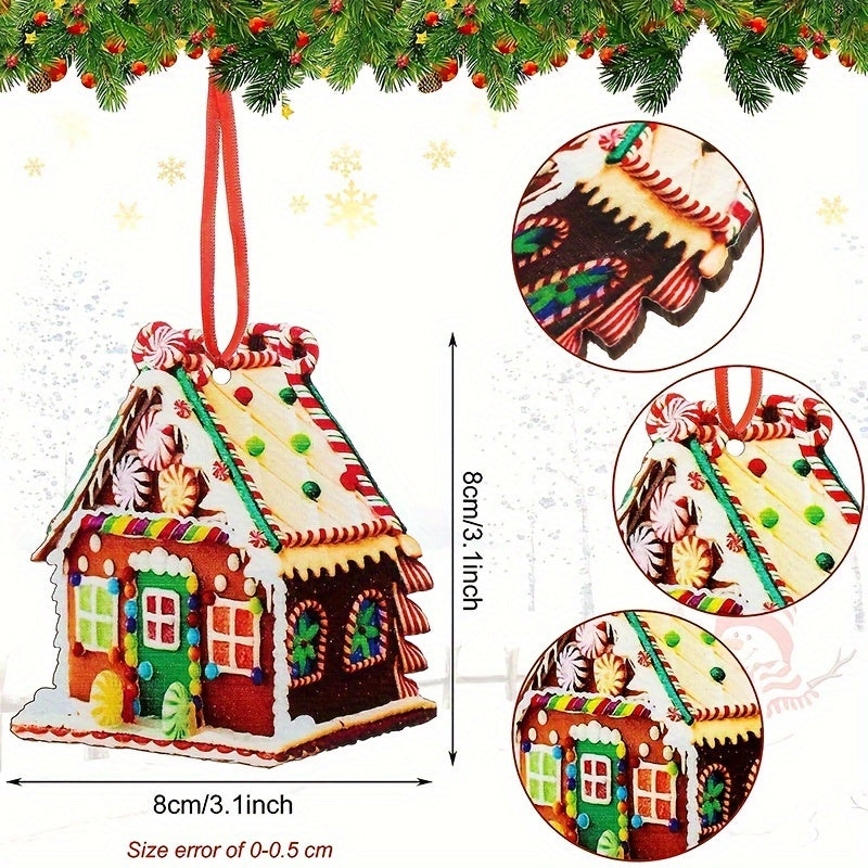 30pcs Wooden Christmas Tree Hanging Ornaments