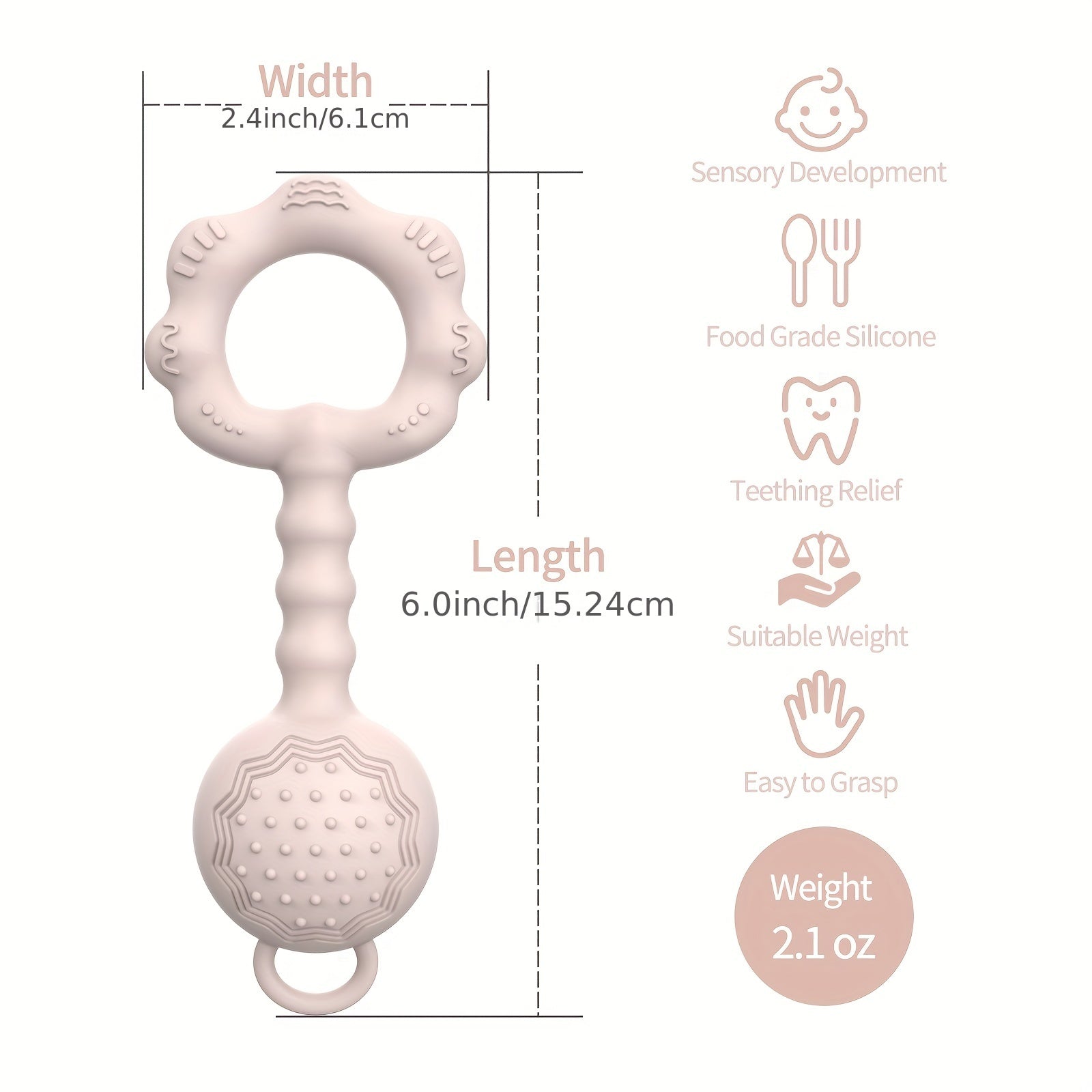 Baby Rattles & Teething Toys for 0-12 Months - Sensory & Gum Massage Essentials