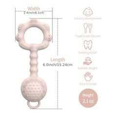 Baby Rattles & Teething Toys for 0-12 Months - Sensory & Gum Massage Essentials