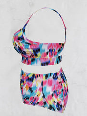  Tie Dye Halter Neck Bikini Set Medium Stretch