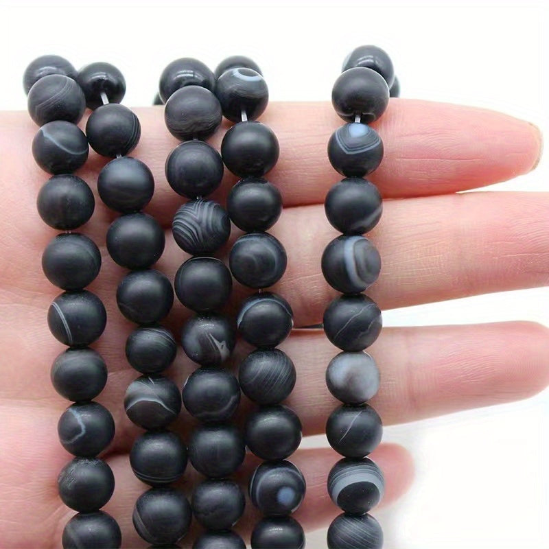 6 8 10mm Matte Striped Agate Beads DIY Jewelry Bracelet Necklace Materials