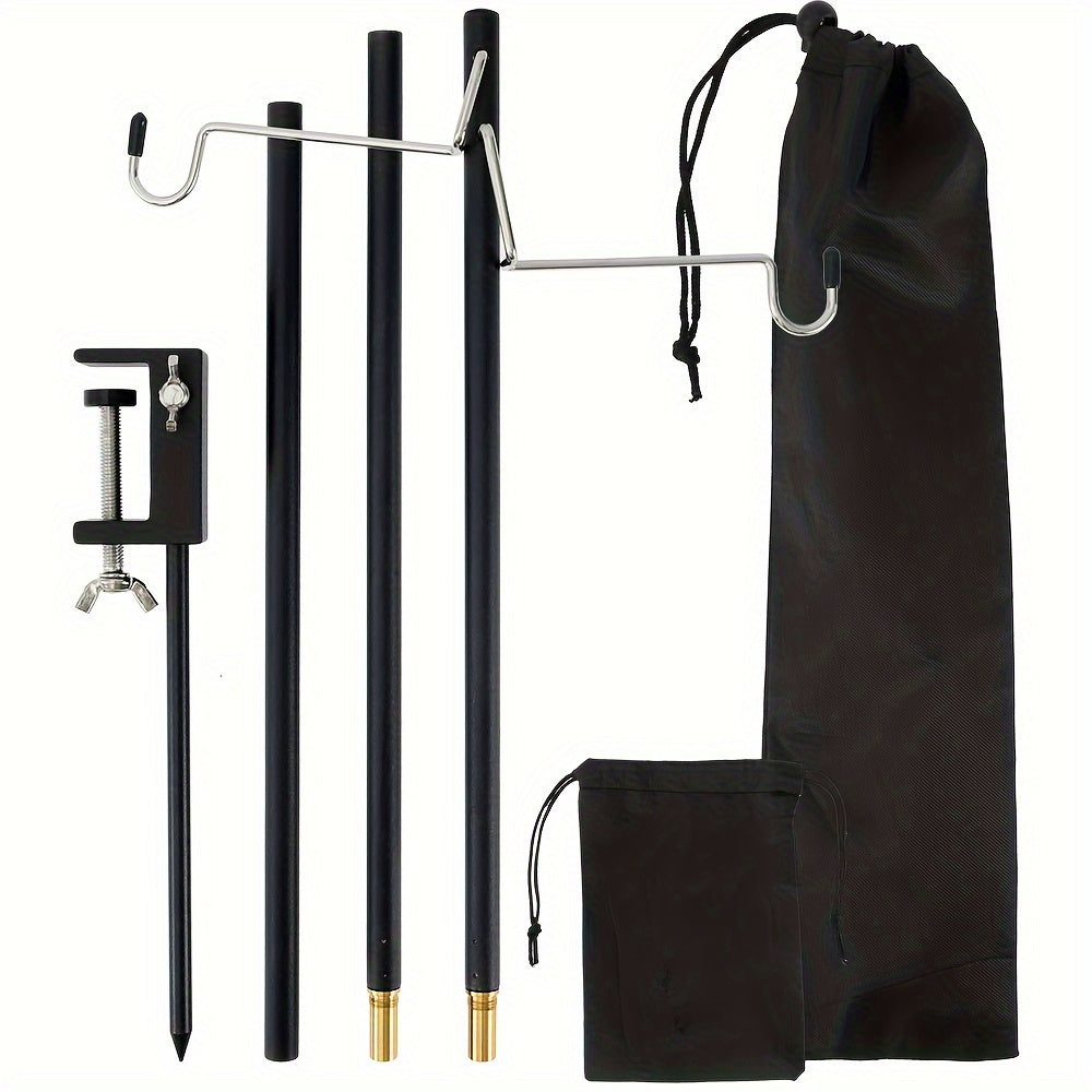 Aluminum Alloy Camping Folding Lamp Pole Adjustable Lantern Stand