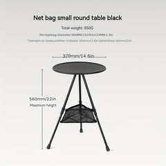 Aluminum Folding Small Round Table Portable Adjustable Camping Coffee Table