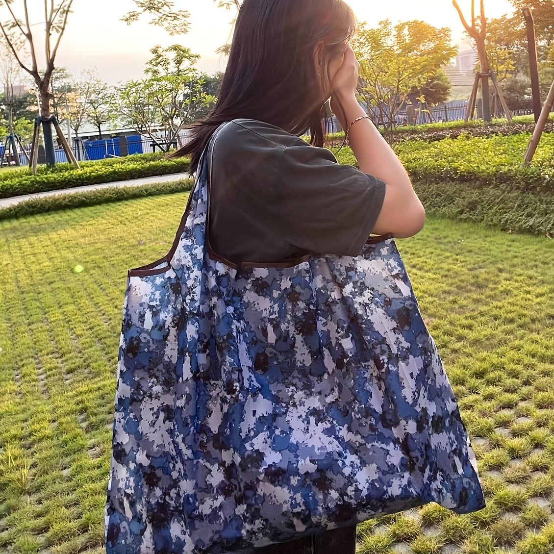 All Over Print Shoulder Bag Large Capacity Lightweight Shopper Bag
