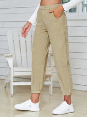 High Waist Mom Jeans Slash Pockets Straight Legs High Rise Denim Pants