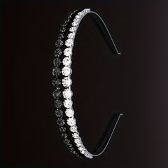 Rhinestone Decor Headband Metal Head Hoop Skinny Hair Band Glitter Headdress