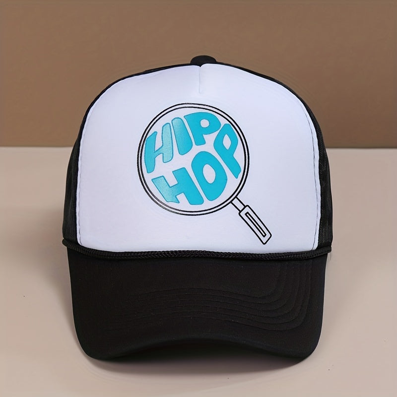 Racket Print Baseball Cap Hip Hop Mesh Trucker Hat