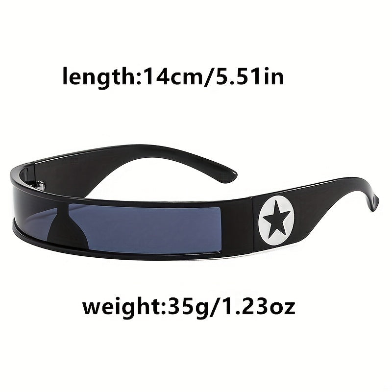 Y2K Wrap Around Sunglasses Star Decor UV400