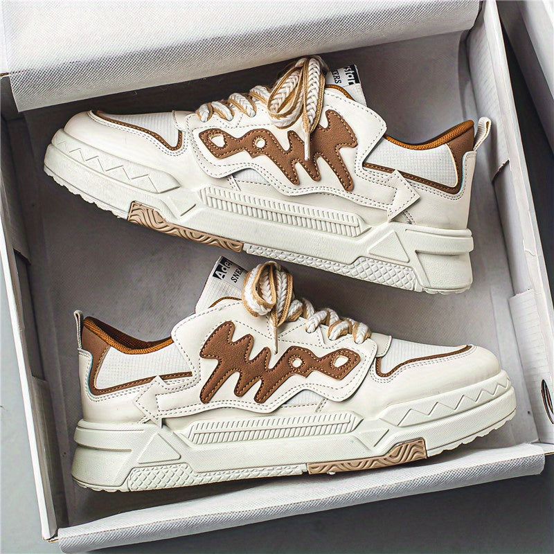 Alphabets Decor Skate Shoes Men's Non Slip Sneakers
