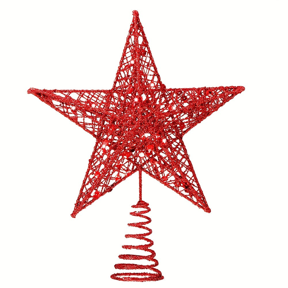 1pc Glitter Christmas Tree Star Topper Top Hat Decorations