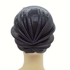 Glitter Solid Turban Cap Bowknot Head Wrap Chemo Hats