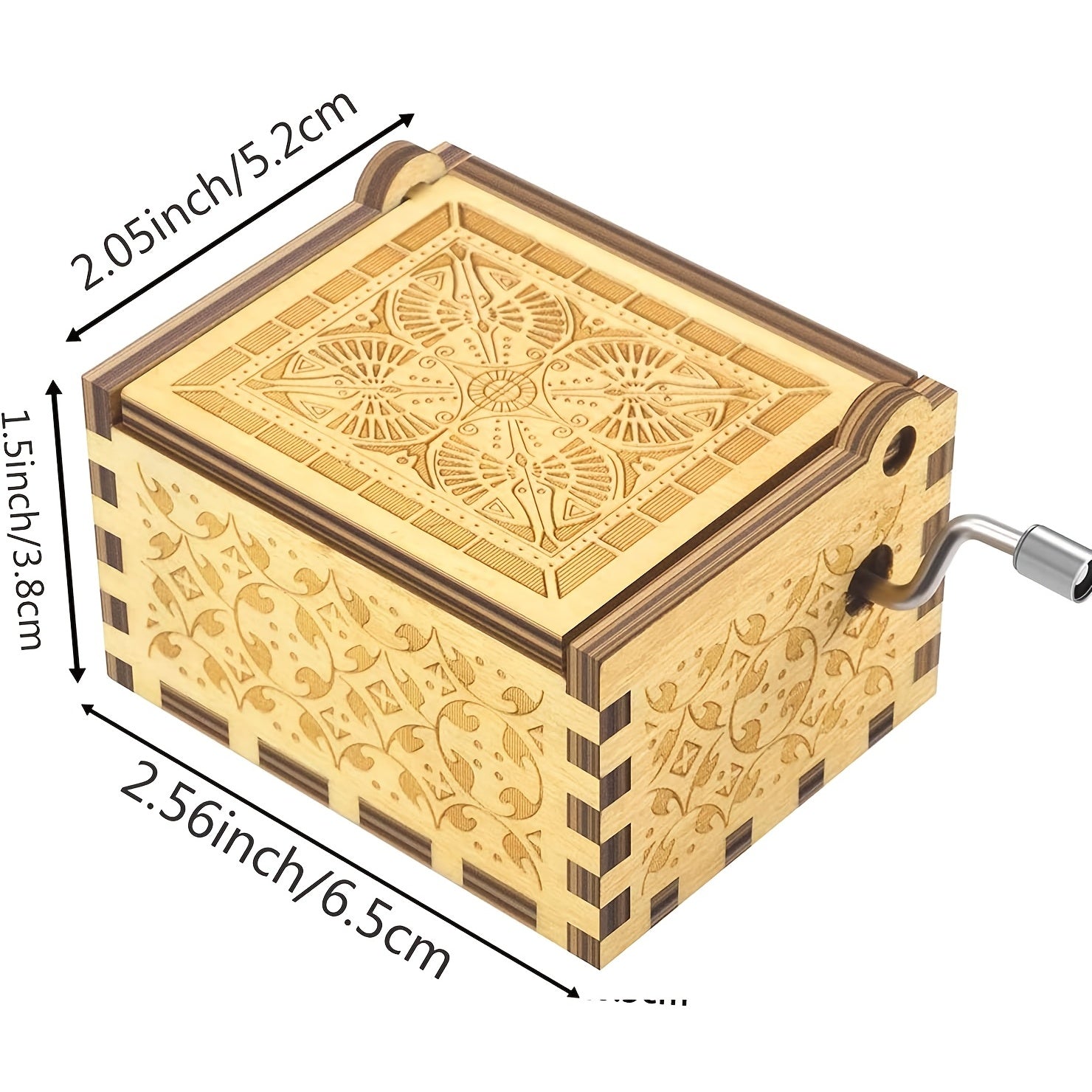 Wooden Music Box Can't Help Falling In Love Engraved Antique Musical Box
