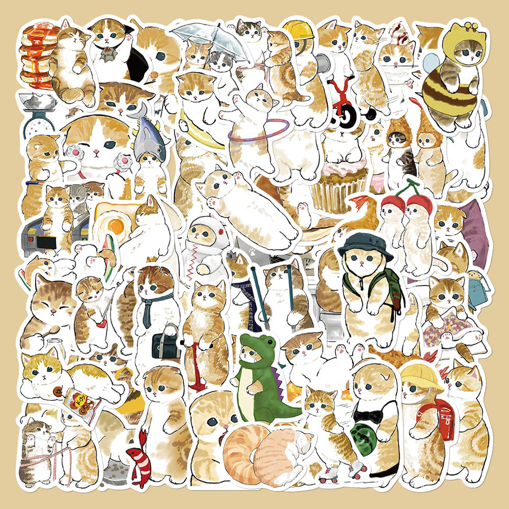 50pcs Cartoon Kitten Series Waterproof Stickers DIY Creative Decoration