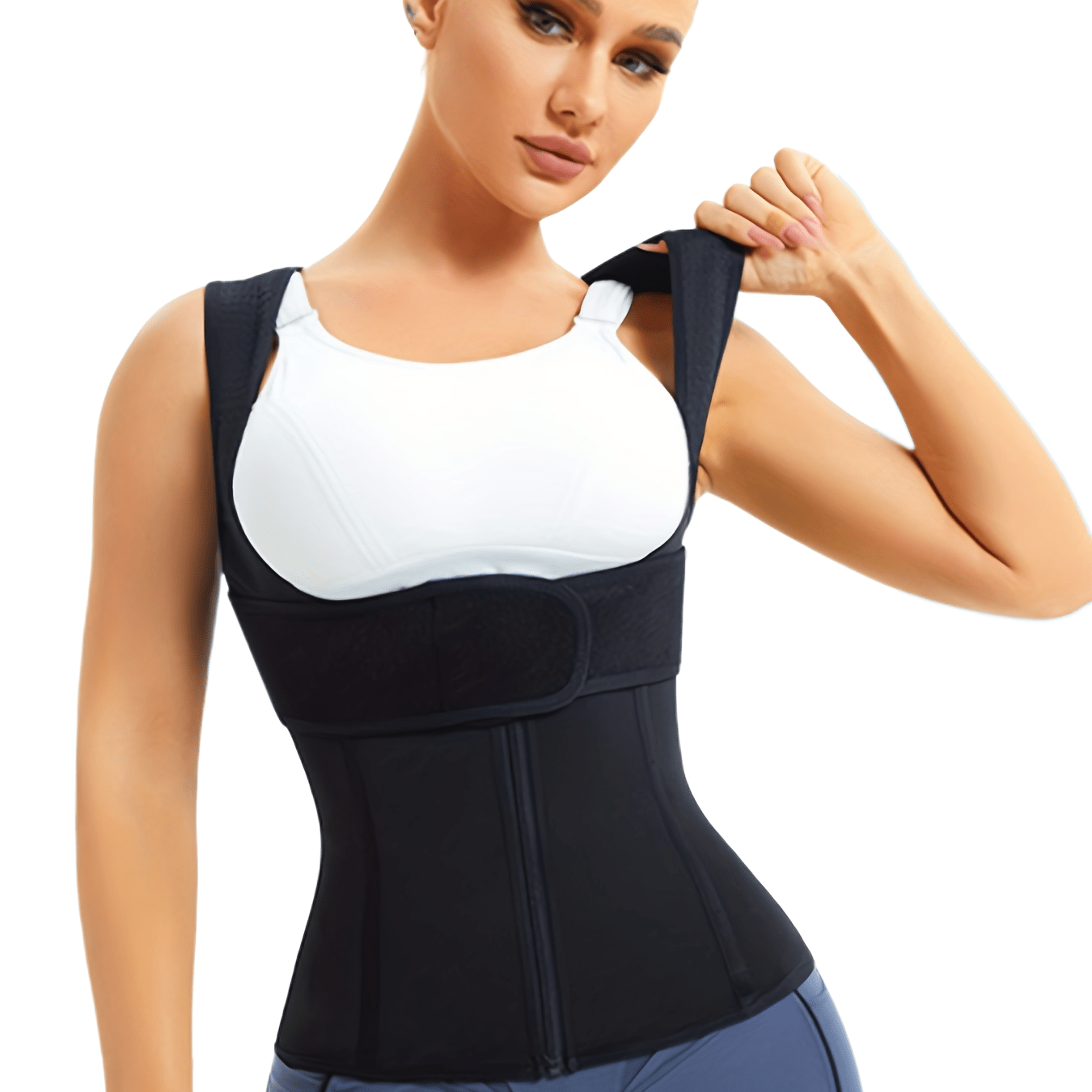 Zipper Shaping Tank Top Waist Trainer Tummy Control Open Bust Top