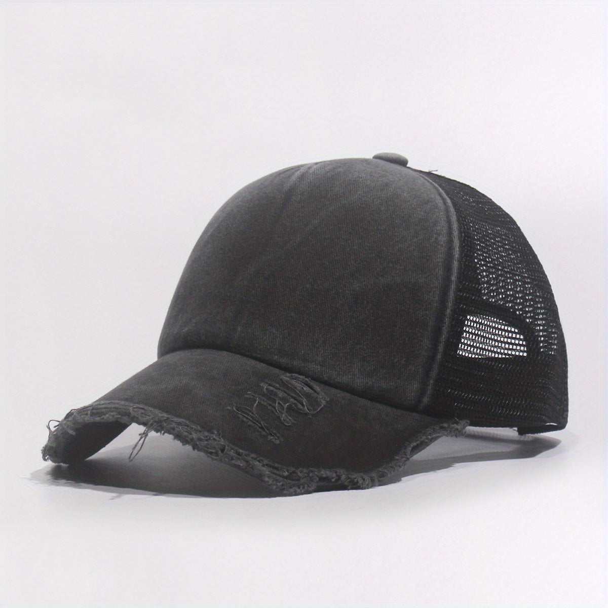 Perforated Baseball Cap Mesh Hat Curved Brim Snapback Cap