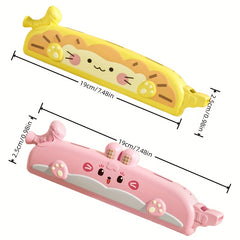 Kids 16 Hole Harmonica Toy Rabbit Lion Patterns Red Yellow