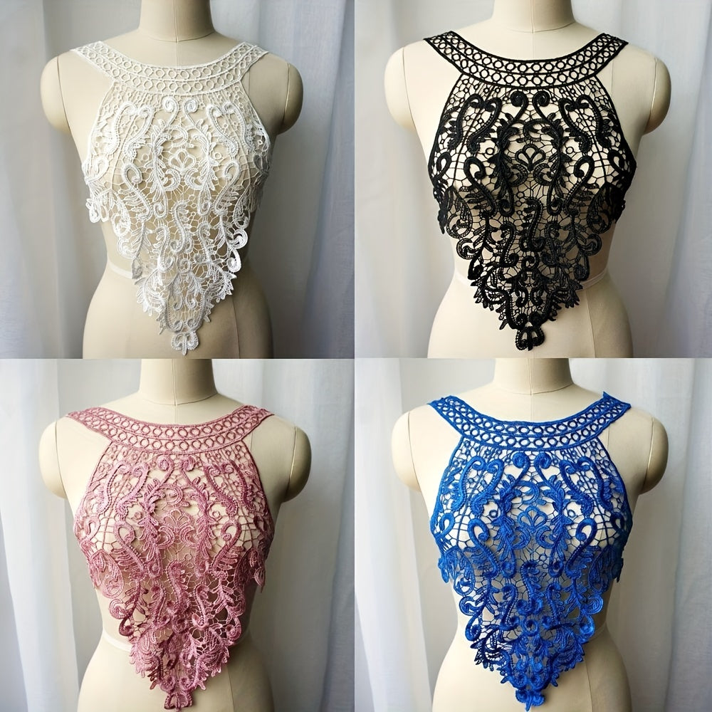 Floral Fabric Collar Embroidered Wedding Gown Appliques Bohemian Style Sew Patch