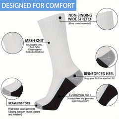 4 Pairs Non-Binding Diabetic Crew Socks for Women & Men