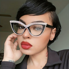 Rhinestone Cat Eye Sunglasses UV400 Protection