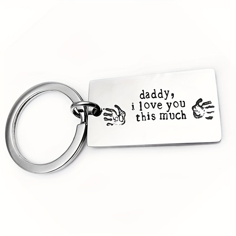 Daddy I Love You This Much Keychain Fathers Necklace