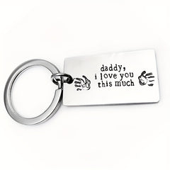 Daddy I Love You This Much Keychain Fathers Necklace