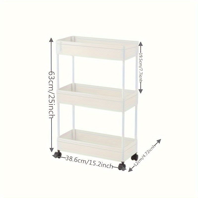 1PC Gap Hand Push Cart Storage Rack Floor standing Mobile Storage Rack