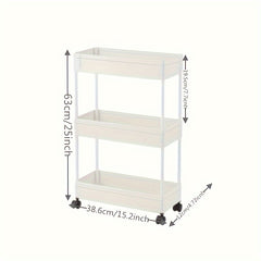 1PC Gap Hand Push Cart Storage Rack Floor standing Mobile Storage Rack