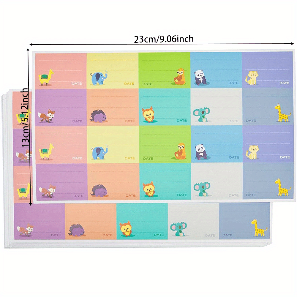 Waterproof Animal Name Stickers for Water Cup, Handwritten Design