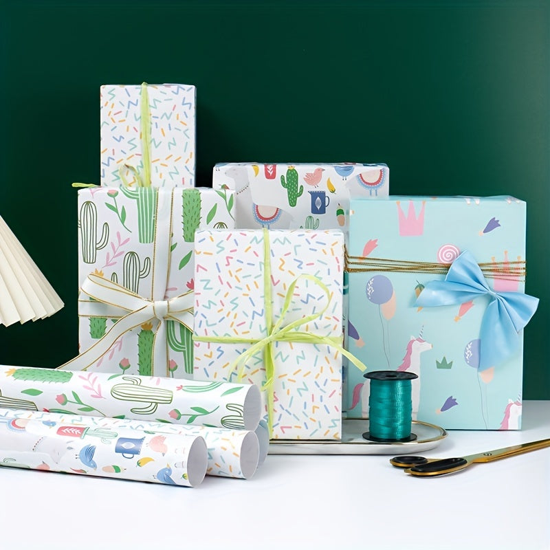 4pcs 50 Christmas Wrapping Papers Gift Foil Stamping Paper For Gift Boxes