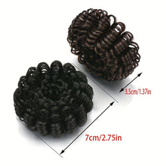 Women's Curly Bun Hair Styler Air Bun Hairpiece Wig Brown
