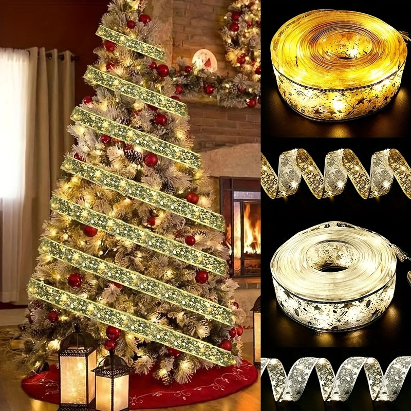 10 Lights LED Bouquet Christmas Ribbon Lights Colorful Flashing String Lights